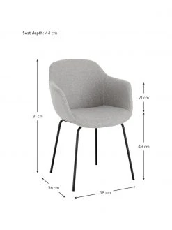 Westwing Collection Armlehnstuhl Fiji mit schmaler Sitzschale, B 58 x T 56 cm -Esszimmer Verkäufe Armlehnstuhl Fiji mit schmaler Sitzschale 21