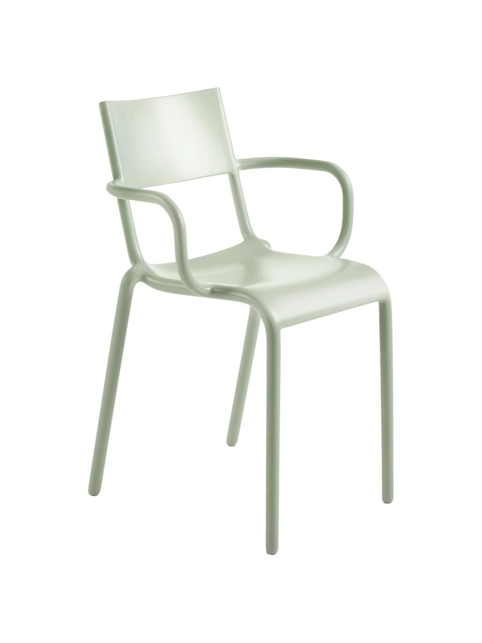 Kartell Armlehnstuhl Generic A in Salbeigrün, stapelbar, B 53 x H 52 cm 3 Kartell Armlehnstuhl Generic A in Salbeigrün, stapelbar, B 53 x H 52 cm