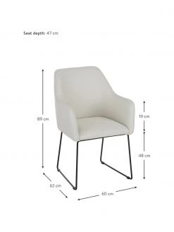 Westwing Collection Armlehnstuhl Isla in Cremeweiß, B 60 x T 62 cm 11 Westwing Collection Armlehnstuhl Isla in Cremeweiß, B 60 x T 62 cm -Esszimmer Verkäufe Armlehnstuhl Isla in Cremeweiss 3