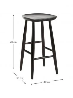 Westwing Collection Barhocker Nino aus Mangoholz in Schwarz, B 40 x H 78 cm 12 Westwing Collection Barhocker Nino aus Mangoholz in Schwarz, B 40 x H 78 cm -Esszimmer Verkäufe Barhocker Nino aus Mangoholz in Schwarz 4