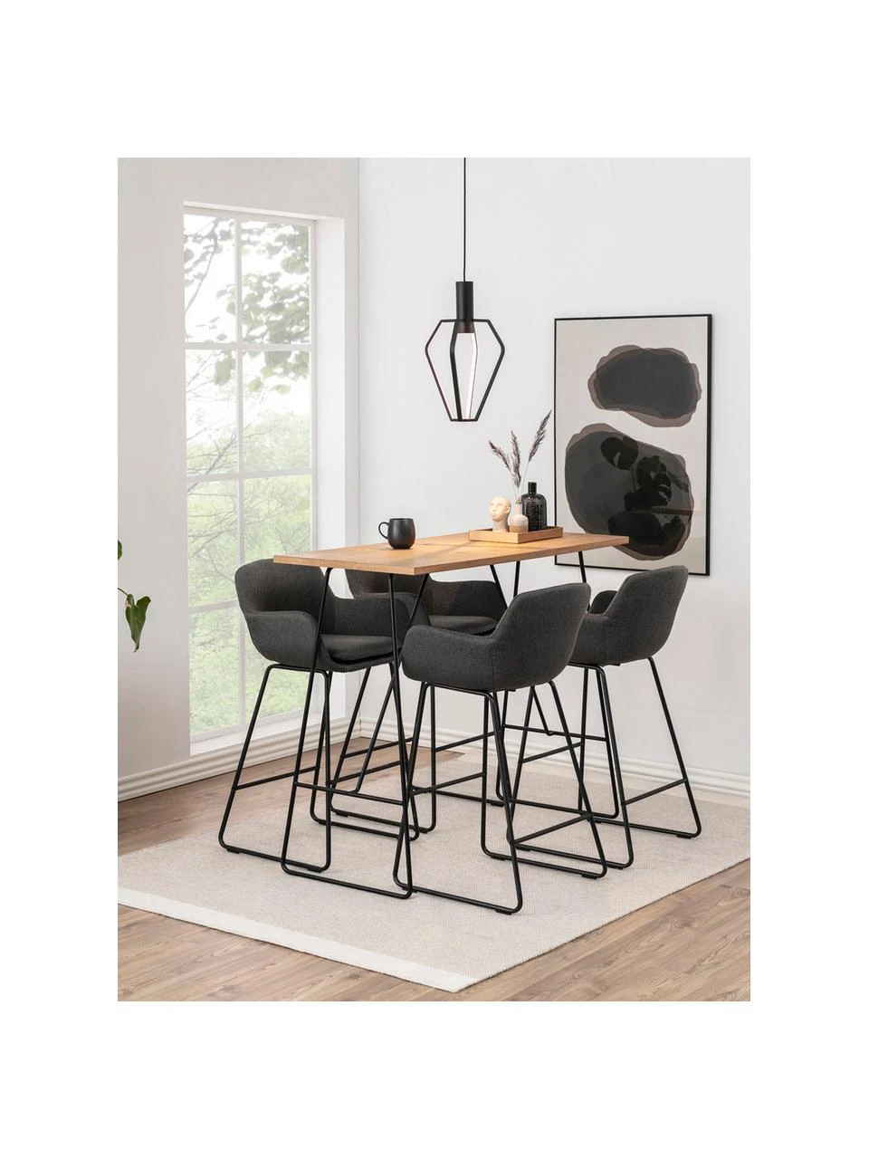 Barstühle Lisa in Grau, 2 Stück, B 52 x H 100 cm 4 Barstühle Lisa in Grau, 2 Stück, B 52 x H 100 cm – Bild 2