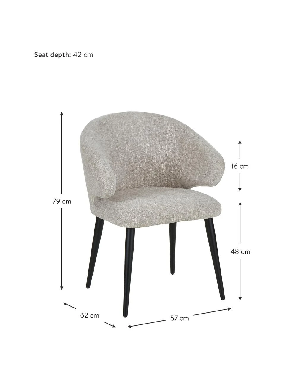 Westwing Collection Bouclé-Armlehnstuhl Celia in modernem Design, B 57 x T 62 cm 5 Westwing Collection Bouclé-Armlehnstuhl Celia in modernem Design, B 57 x T 62 cm – Bild 3