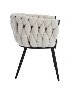 Bouclé-Armlehnstuhl Molto in Weiß, B 63 x T 52 cm -Esszimmer Verkäufe Boucle Armlehnstuhl Molto in Weiss 4