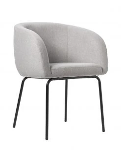 Westwing Collection Bouclé-Cocktailsessel Alani in Hellgrau, B 51 x H 78 cm