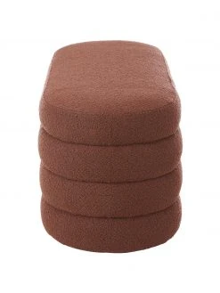 Westwing Collection Bouclé-Polsterbank Alto in Rostrot, B 110 x H 47 cm -Esszimmer Verkäufe Boucle Polsterbank Alto in Rostrot 4