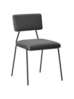 Westwing Collection Cord-Polsterstühle Mats in Grau, 2 Stück, B 50 x H 80 cm