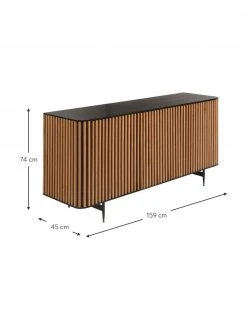 Design-Sideboard Linea mit Türen und Eichenholzfurnier, B 159 x H 74 cm -Esszimmer Verkäufe Design Sideboard Linea mit Turen und Eichenholzfurnier 2