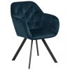 Drehbarer Samt-Armlehnstuhl Lucie in Blau, B 58 x T 62 cm