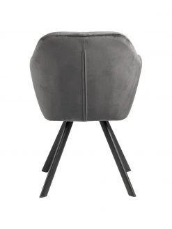 Drehbarer Samt-Armlehnstuhl Lucie in Dunkelgrau, B 58 x T 62 cm -Esszimmer Verkäufe Drehbarer Samt Armlehnstuhl Lucie in Dunkelgrau 5