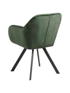 Drehbarer Samt-Armlehnstuhl Lucie in Grün, B 58 x T 62 cm 13 Drehbarer Samt-Armlehnstuhl Lucie in Grün, B 58 x T 62 cm -Esszimmer Verkäufe Drehbarer Samt Armlehnstuhl Lucie in Grun 5