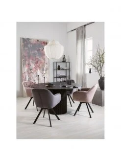 Drehbarer Samt-Armlehnstuhl Lucie in Rosa, B 58 x T 62 cm 10 Drehbarer Samt-Armlehnstuhl Lucie in Rosa, B 58 x T 62 cm -Esszimmer Verkäufe Drehbarer Samt Armlehnstuhl Lucie in Rosa 2