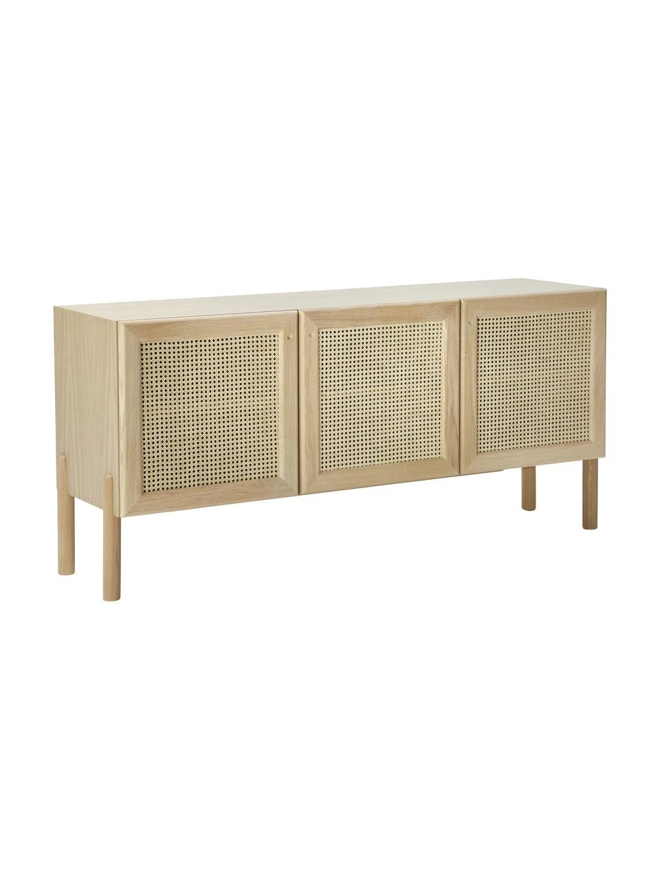 Westwing Collection Eichenholz-Sideboard Jolie mit Wiener Geflecht, B 160 x H 75 cm 3 Westwing Collection Eichenholz-Sideboard Jolie mit Wiener Geflecht, B 160 x H 75 cm