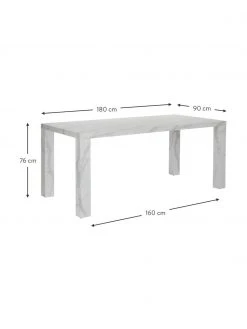 Westwing Collection Esstisch Carl in Marmoroptik, 180 x 90 cm, B 180 x T 90 cm -Esszimmer Verkäufe Esstisch Carl in Marmoroptik 180 x 90 cm 2