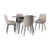 Rowico Esstisch Yumi mit Polsterstühlen in Schwarz/Beige, 5-tlg., Set mit verschiedenen Größen