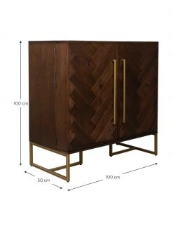 Dutchbone Fischgrät-Barschrank Class mit Akazienholzfurnier, B 100 x H 100 cm -Esszimmer Verkäufe Fischgrat Barschrank Class mit Akazienholzfurnier 2