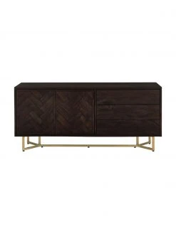 Westwing Collection Fischgrät-Sideboard Luca mit Türen aus Massivholz, B 160 x H 70 cm -Esszimmer Verkäufe Fischgrat Sideboard Luca mit Turen aus Massivholz 4