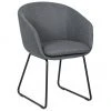 Westwing Collection Gepolsterter Armlehnstuhl Juri in Dunkelgrau, B 58 x T 58 cm -Esszimmer Verkäufe Gepolsterter Armlehnstuhl Juri in Dunkelgrau