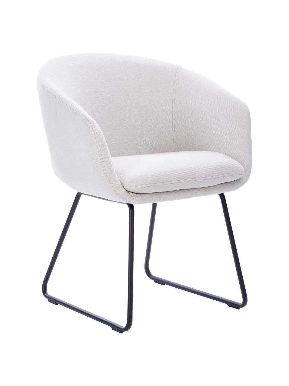 Westwing Collection Gepolsterter Armlehnstuhl Juri in Weiß, B 58 x T 58 cm 3 Westwing Collection Gepolsterter Armlehnstuhl Juri in Weiß, B 58 x T 58 cm