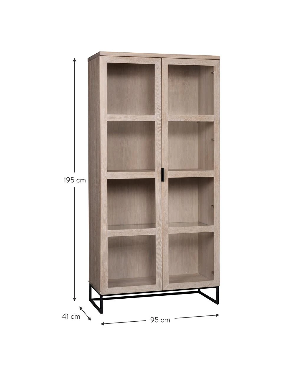 Rowico Glasvitrine Everett mit Eichenholz-Rahmen, B 95 x H 195 cm 5 Rowico Glasvitrine Everett mit Eichenholz-Rahmen, B 95 x H 195 cm – Bild 3