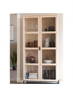 Rowico Glasvitrine Everett mit Eichenholz-Rahmen, B 95 x H 195 cm 11 Rowico Glasvitrine Everett mit Eichenholz-Rahmen, B 95 x H 195 cm -Esszimmer Verkäufe Glasvitrine Everett mit Eichenholz Rahmen 4