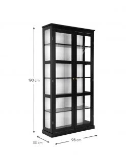 Glasvitrine Wilma in Schwarz, B 98 x H 193 cm -Esszimmer Verkäufe Glasvitrine Wilma in Schwarz 3