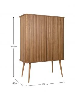 Zuiver Highboard Barbier mit Schiebetür und geriffelter Front, B 100 x H 140 cm -Esszimmer Verkäufe Highboard Barbier mit Schiebetur und geriffelter Front 2