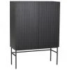 Rowico Highboard Halifax mit geriffelter Front in Schwarz, B 100 x H 140 cm -Esszimmer Verkäufe Highboard Halifax mit geriffelter Front in Schwarz