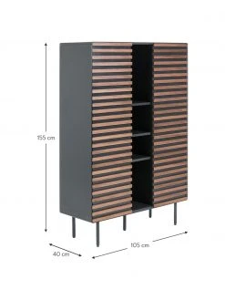 Highboard Kesia mit Walnussfurnier, B 105 x H 155 cm -Esszimmer Verkäufe Highboard Kesia mit Walnussfurnier 2