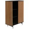 Highboard Linea mit Schiebetür und geriffelter Front, B 98 x H 135 cm -Esszimmer Verkäufe Highboard Linea mit Schiebetur und geriffelter Front