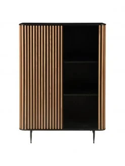 Highboard Linea mit Schiebetür und geriffelter Front, B 98 x H 135 cm 12 Highboard Linea mit Schiebetür und geriffelter Front, B 98 x H 135 cm -Esszimmer Verkäufe Highboard Linea mit Schiebetur und geriffelter Front 4