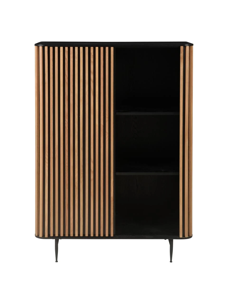 Highboard Linea mit Schiebetür und geriffelter Front, B 98 x H 135 cm 7 Highboard Linea mit Schiebetür und geriffelter Front, B 98 x H 135 cm – Bild 5