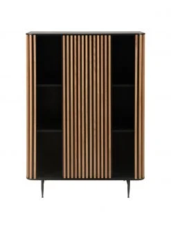 Highboard Linea mit Schiebetür und geriffelter Front, B 98 x H 135 cm 13 Highboard Linea mit Schiebetür und geriffelter Front, B 98 x H 135 cm -Esszimmer Verkäufe Highboard Linea mit Schiebetur und geriffelter Front 5