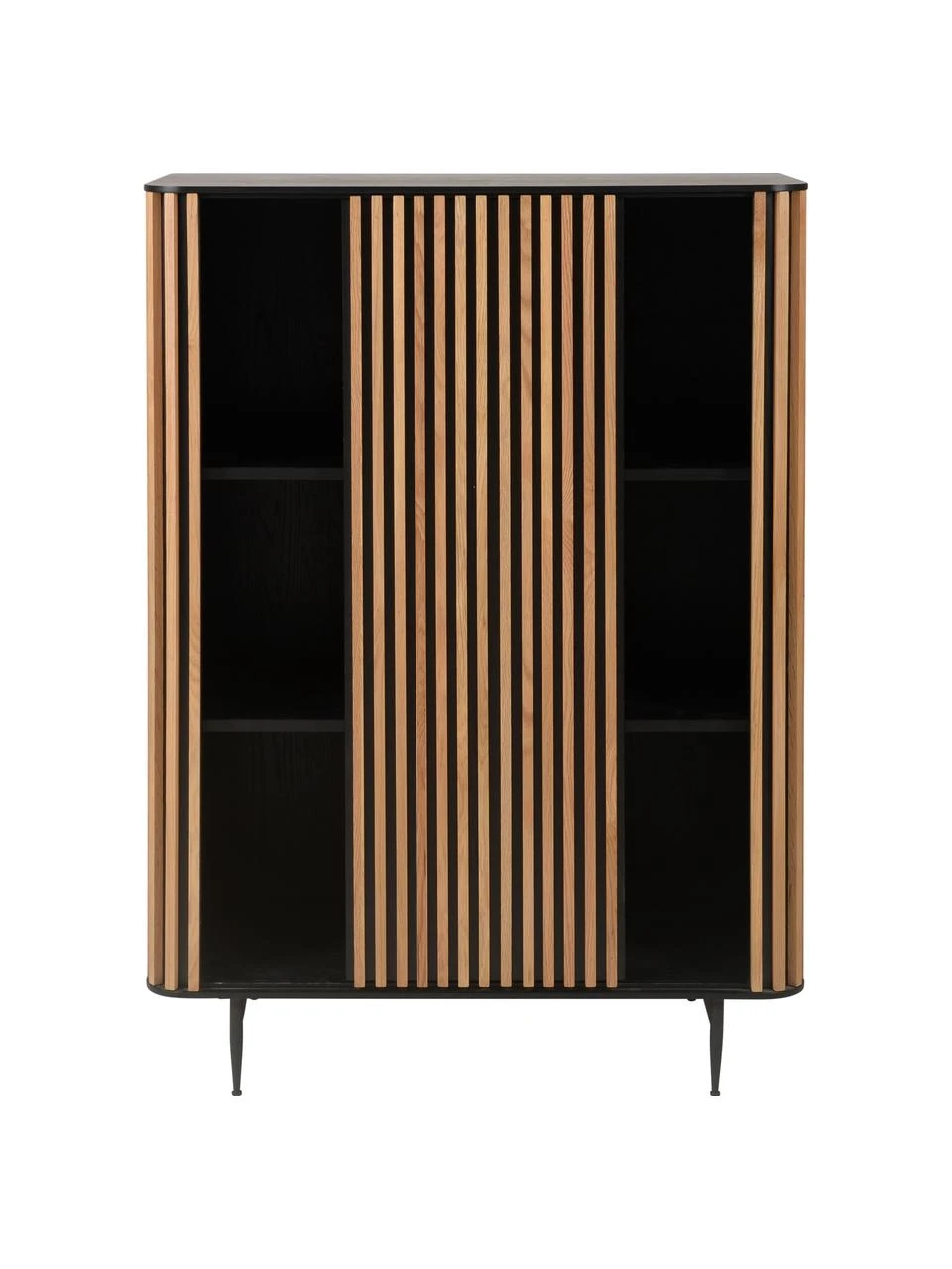 Highboard Linea mit Schiebetür und geriffelter Front, B 98 x H 135 cm 8 Highboard Linea mit Schiebetür und geriffelter Front, B 98 x H 135 cm – Bild 6