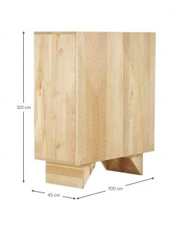 Westwing Collection Highboard Louis aus massivem Eschenholz mit Türen, B 100 x H 120 cm -Esszimmer Verkäufe Highboard Louis aus massivem Eschenholz mit Turen 2