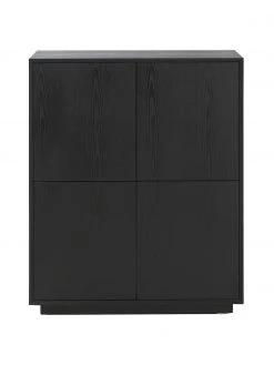 Westwing Collection Highboard Noel aus Eschenholzfurnier in Schwarz, B 100 x H 120 cm 13 Westwing Collection Highboard Noel aus Eschenholzfurnier in Schwarz, B 100 x H 120 cm -Esszimmer Verkäufe Highboard Noel aus Eschenholzfurnier in Schwarz 5