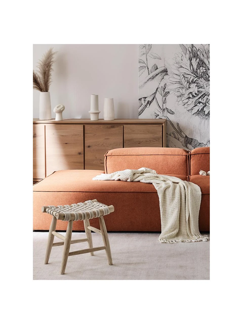 Hocker Edgard im Boho Style, B 45 x H 45 cmNur noch wenige verfügbar 4 Hocker Edgard im Boho Style, B 45 x H 45 cmNur noch wenige verfügbar – Bild 2