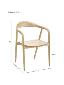 Westwing Collection Holz-Armlehnstuhl Angelina, B 57 x H 80 cm -Esszimmer Verkäufe Holz Armlehnstuhl Angelina 3