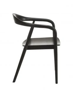 Westwing Collection Holz-Armlehnstuhl Angelina in Schwarz, B 57 x H 80 cm -Esszimmer Verkäufe Holz Armlehnstuhl Angelina in Schwarz 5