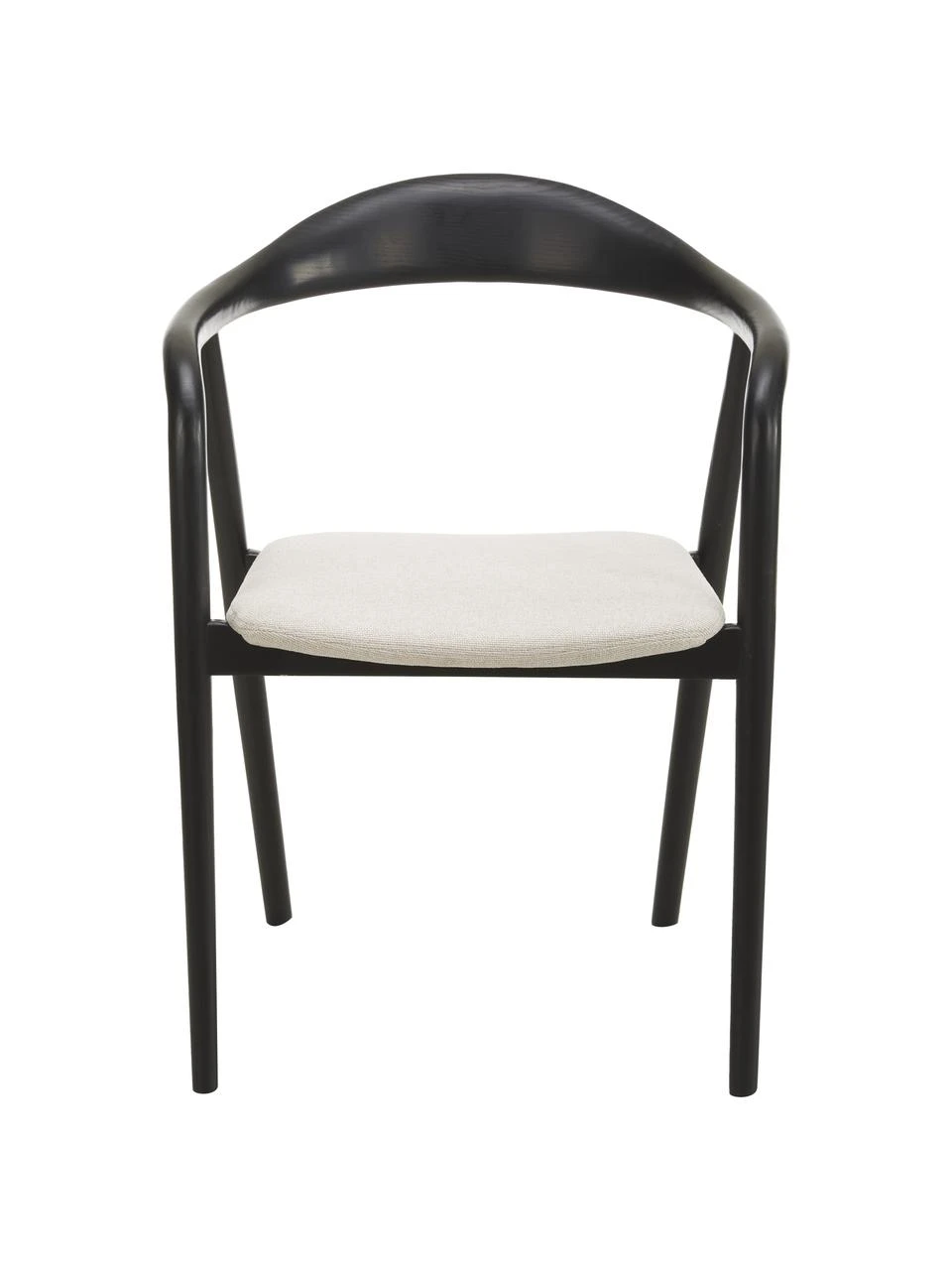 Westwing Collection Holz-Armlehnstuhl Angelina mit Sitzpolster in Schwarz, B 57 x H 80 cm 7 Westwing Collection Holz-Armlehnstuhl Angelina mit Sitzpolster in Schwarz, B 57 x H 80 cm – Bild 5