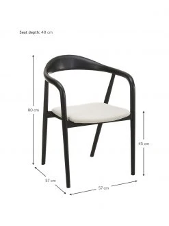Westwing Collection Holz-Armlehnstuhl Angelina mit Sitzpolster in Schwarz, B 57 x H 80 cm 11 Westwing Collection Holz-Armlehnstuhl Angelina mit Sitzpolster in Schwarz, B 57 x H 80 cm -Esszimmer Verkäufe Holz Armlehnstuhl Angelina mit Sitzpolster in Schwarz 9