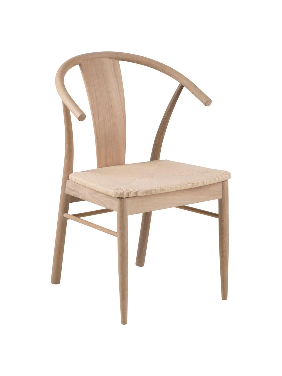 Holz-Armlehnstuhl Janik mit Binsengeflecht, B 54 x T 54 cm 3 Holz-Armlehnstuhl Janik mit Binsengeflecht, B 54 x T 54 cm