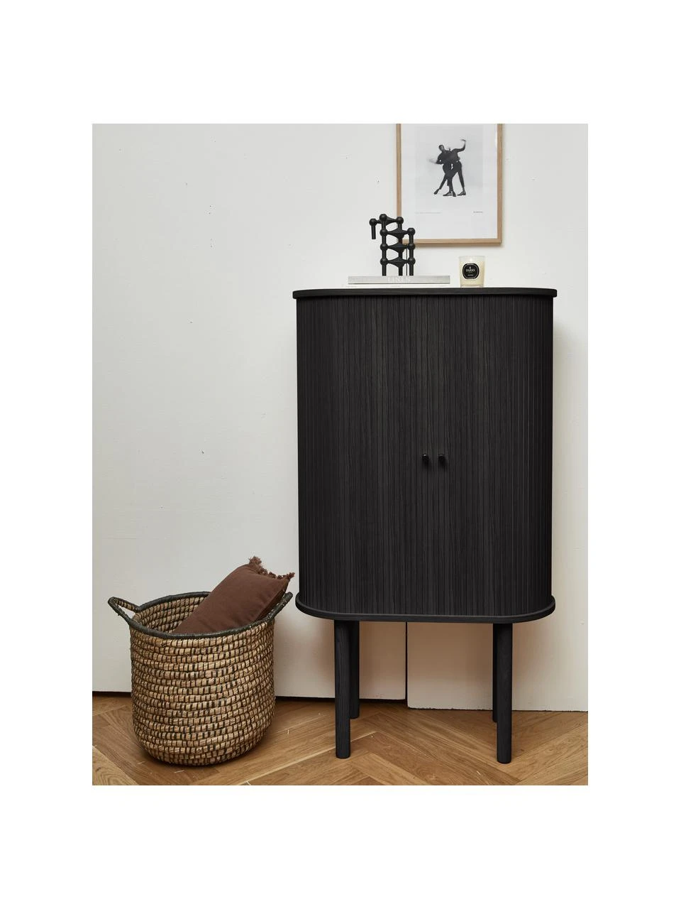 Westwing Collection Holz-Highboard Calary mit geriffelter Front, B 75 x H 130 cm 5 Westwing Collection Holz-Highboard Calary mit geriffelter Front, B 75 x H 130 cm – Bild 3