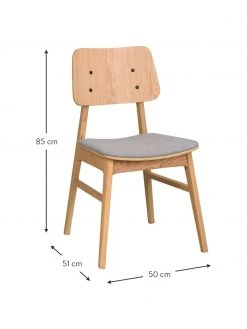 Rowico Holzstühle Nagano mit gepolsterter Sitzfläche, 2 Stück, B 50 x T 51 cm -Esszimmer Verkäufe Holzstuhle Nagano mit gepolsterter Sitzflache 2 Stuck 2