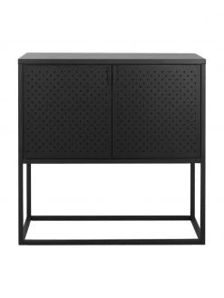 Westwing Collection Kleines Metall-Sideboard Neptun mit Türen in Schwarz, B 82 x H 80 cm -Esszimmer Verkäufe Kleines Metall Sideboard Neptun mit Turen in Schwarz 3