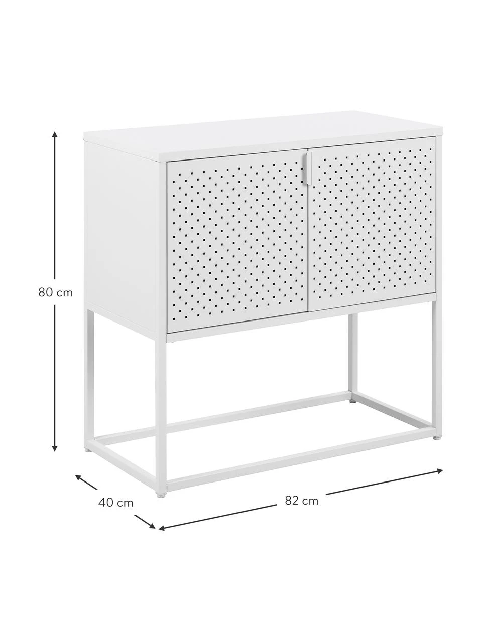 Westwing Collection Kleines Metall-Sideboard Neptun mit Türen in Weiß, B 82 x H 80 cm 6 Westwing Collection Kleines Metall-Sideboard Neptun mit Türen in Weiß, B 82 x H 80 cm – Bild 4