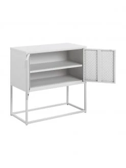 Westwing Collection Kleines Metall-Sideboard Neptun mit Türen in Weiß, B 82 x H 80 cm 13 Westwing Collection Kleines Metall-Sideboard Neptun mit Türen in Weiß, B 82 x H 80 cm -Esszimmer Verkäufe Kleines Metall Sideboard Neptun mit Turen in Weiss 5