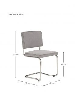 Zuiver Kordsamt-Freischwinger Kink in Hellgrau, B 48 x T 48 cm 10 Zuiver Kordsamt-Freischwinger Kink in Hellgrau, B 48 x T 48 cm -Esszimmer Verkäufe Kordsamt Freischwinger Kink in Hellgrau 2