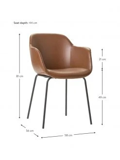 Westwing Collection Kunstleder-Armlehnstuhl Fiji mit schmaler Sitzschale, B 58 x H 81 cm -Esszimmer Verkäufe Kunstleder Armlehnstuhl Fiji mit schmaler Sitzschale 14