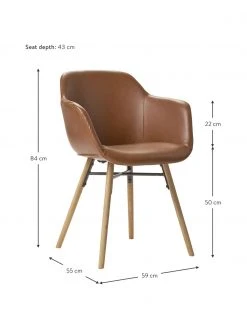 Westwing Collection Kunstleder-Armlehnstuhl Fiji mit schmaler Sitzschale, B 59 x H 84 cm -Esszimmer Verkäufe Kunstleder Armlehnstuhl Fiji mit schmaler Sitzschale 9