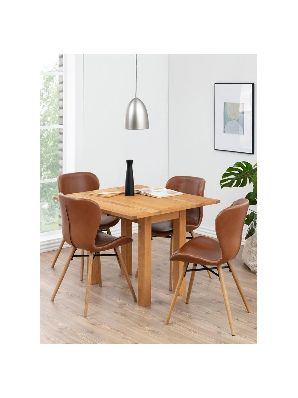 Kunstleder-Polsterstühle Batilda in Cognac, 2 Stück, B 47 x T 53 cm 4 Kunstleder-Polsterstühle Batilda in Cognac, 2 Stück, B 47 x T 53 cm – Bild 2